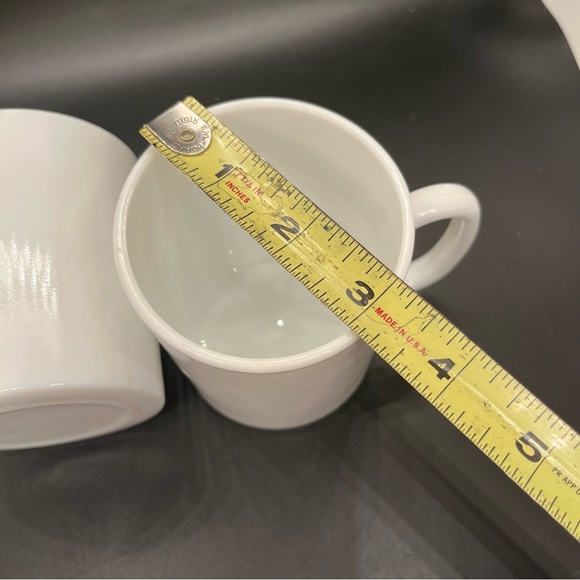 Vintage 1970s Mikk Glass White Coffee Cups - Set of 2 made in France - Picture 6 of 11